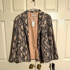 Nine West Women's Snake Print Blazer - Black and Cream